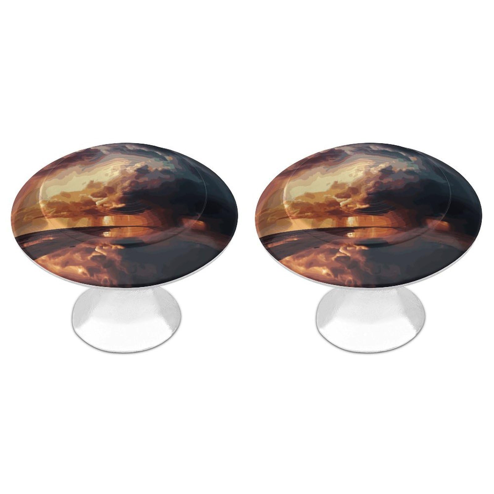 Btcowzrv Style Dark Clouds Under Rainbow 2 Pack Cabinet Knobs Drawer Pulls