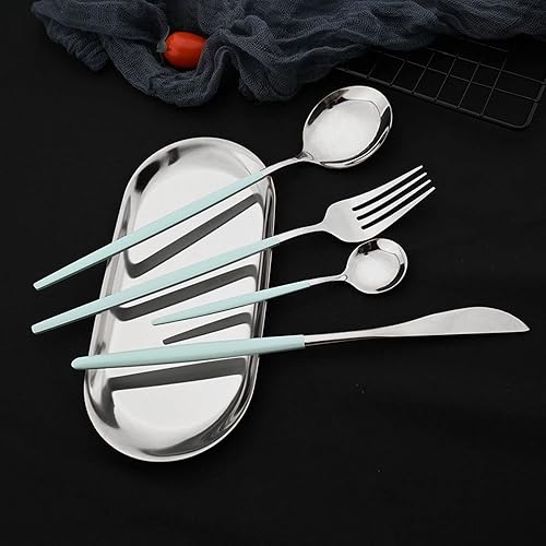 Miniatura 5 de JASHII Juego de cubiertos de acero inoxidable de 24 piezas, juego de cubiertos de acero inoxidable, utensilios de cocina con caja de regalo, acabado