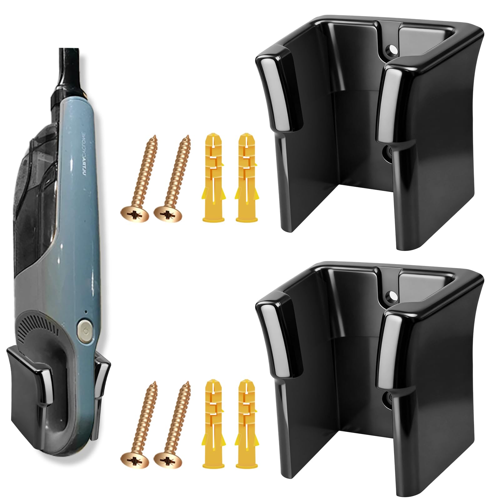 2 Pcs Wall Mount Vacuum Holder/Docking Station/Cordless Organizer, Fit for Shark Ultra Cyclone Handheld Vacuum CH700, CH900, CH950 Series Models, W/Screws & Drywall Anchors,Save Space & Reduce Clutter