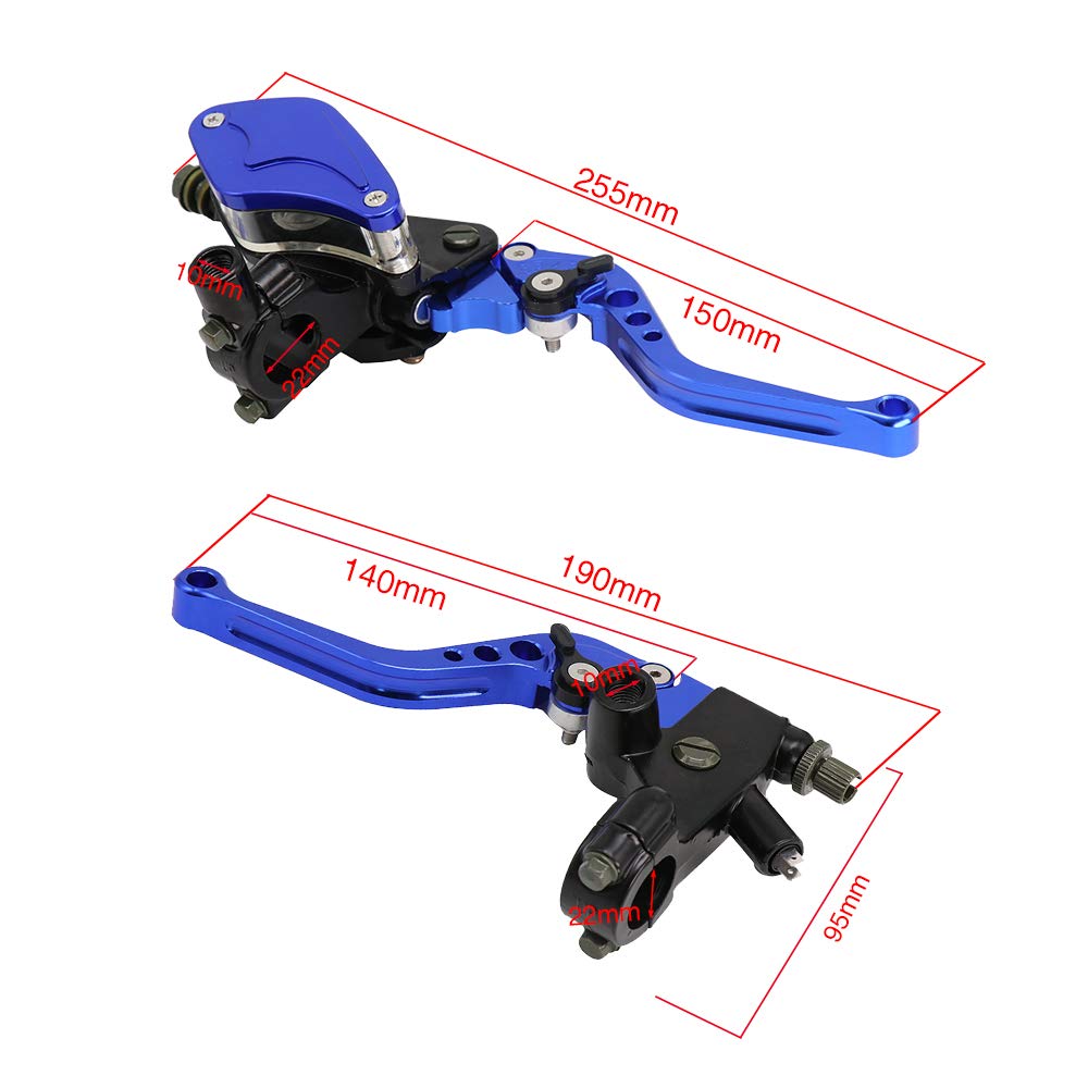 Manetas Moto 7/8 "Motocicleta Universal Motoras Handles Manillares Hidráulico Embrague Master Cilindro Palancas Maneta Freno Moto (Color : Gold)