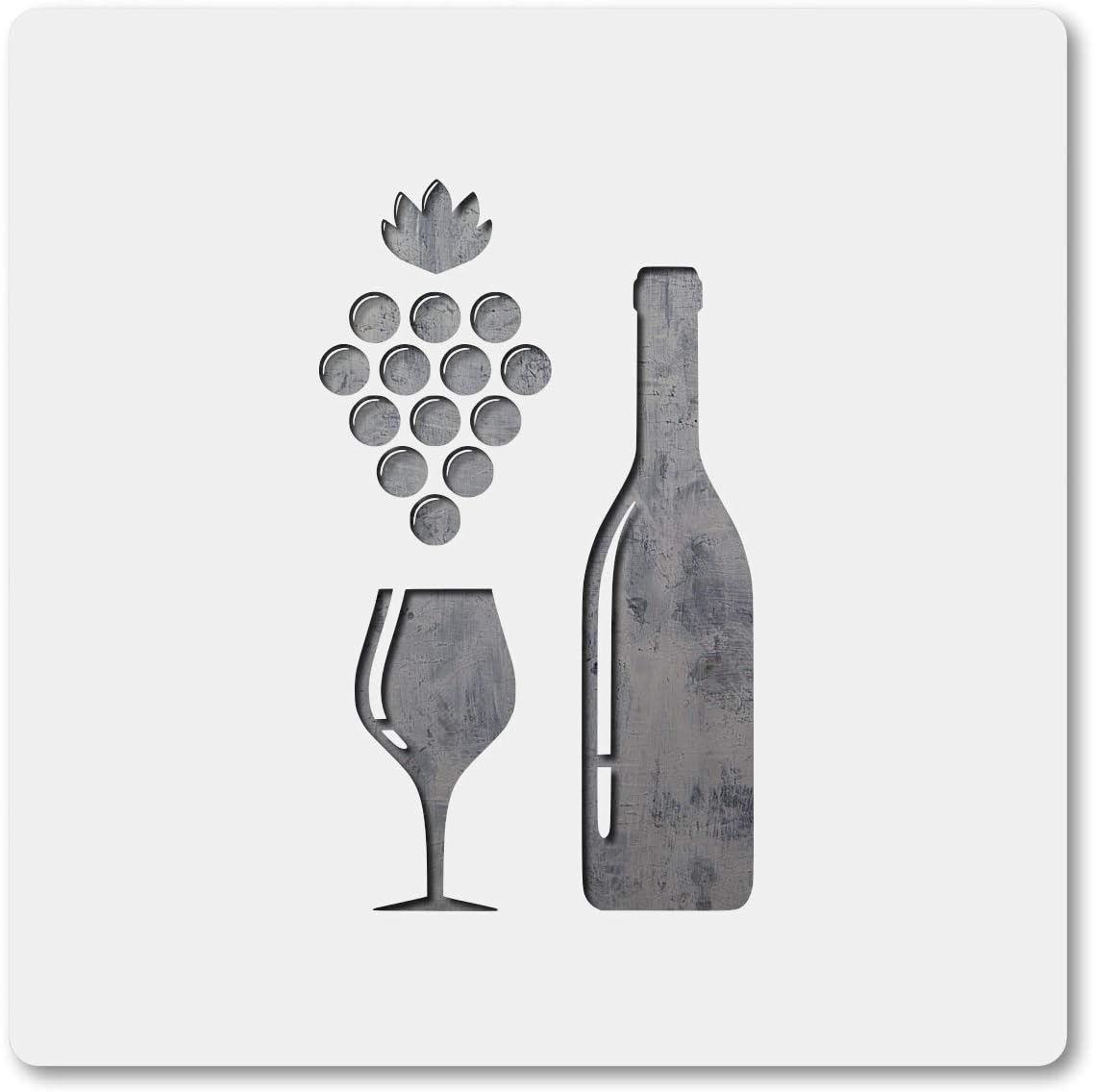 amazon com wine grapes bottle glass stencil pack large 10 inch and 5 inch plastic mylar stencil for painting walls crafts signs id 2255154