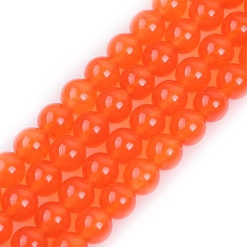 JOE FOREMAN Cuentas redondas de piedra natural de jade naranja de 0.315 pulgadas para hacer joyas, cuentas de 15 pulgadas, piedras semipreciosas,