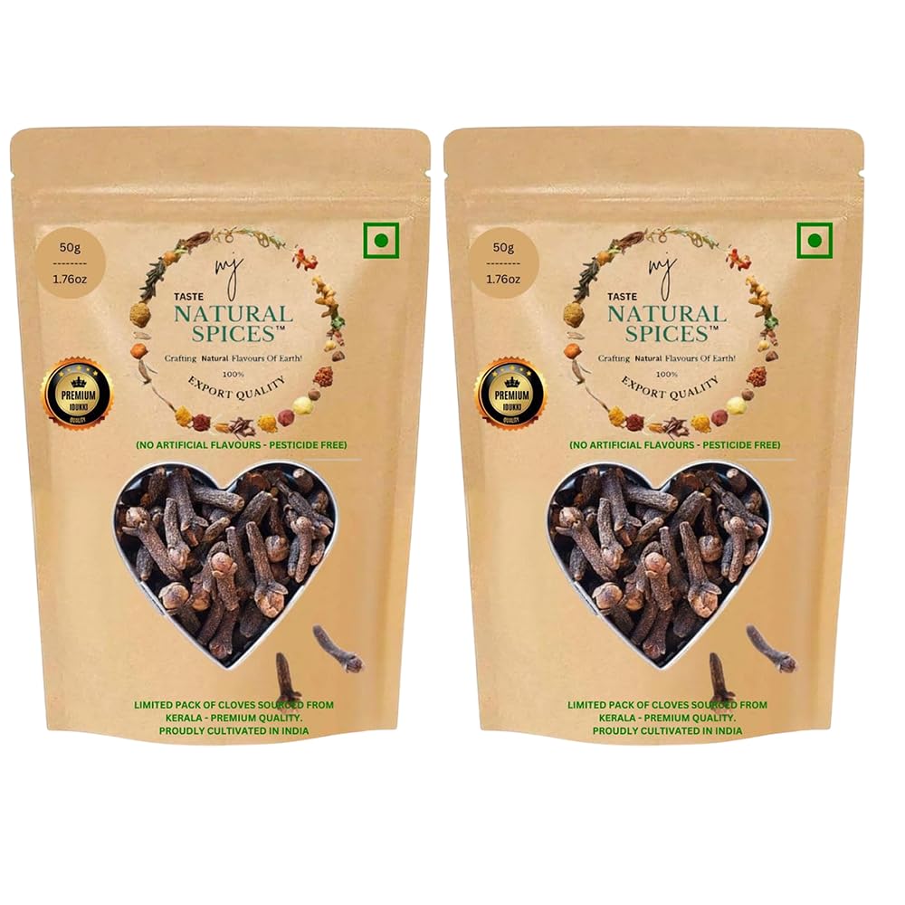 MJ TASTE NATURAL Clove (Laung) - Whole Cloves (50g) | Perfect for Indian Cooking, Spices & Herbal Uses | Strong Aroma, Fresh & 100% Natural | Non-GMO, No Additives & Sustainably Sourced, Pack of 2-image-36
