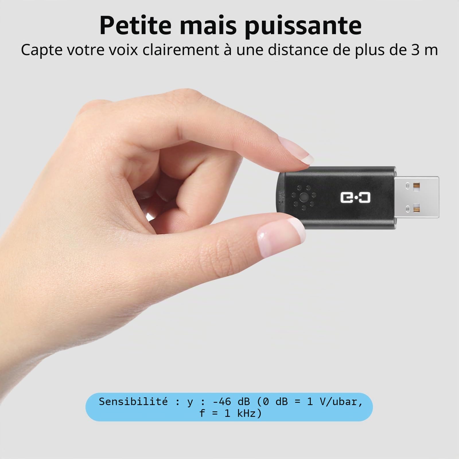 DUNGZDUZ Microphone USB pour Ordinateur Portable et Ordinateur de Bureau, Haute sensibilité pour des appels clairs, Plug-and-Play, Gain élevé, Portable sans Fil, idéal pour Le Travail et Les études