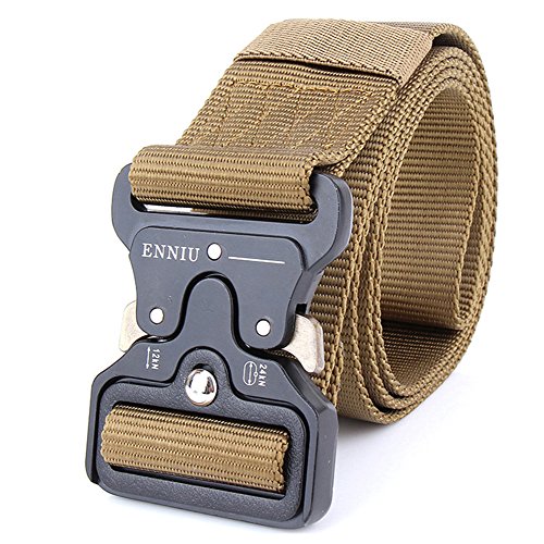 OWIKAR Cinturón táctico Cinturón de cintura militar de nylon con hebilla de metal Equipo de combate Cinturón de entrenamiento militar Heavy Duty Casual Caza al aire libre Cintura