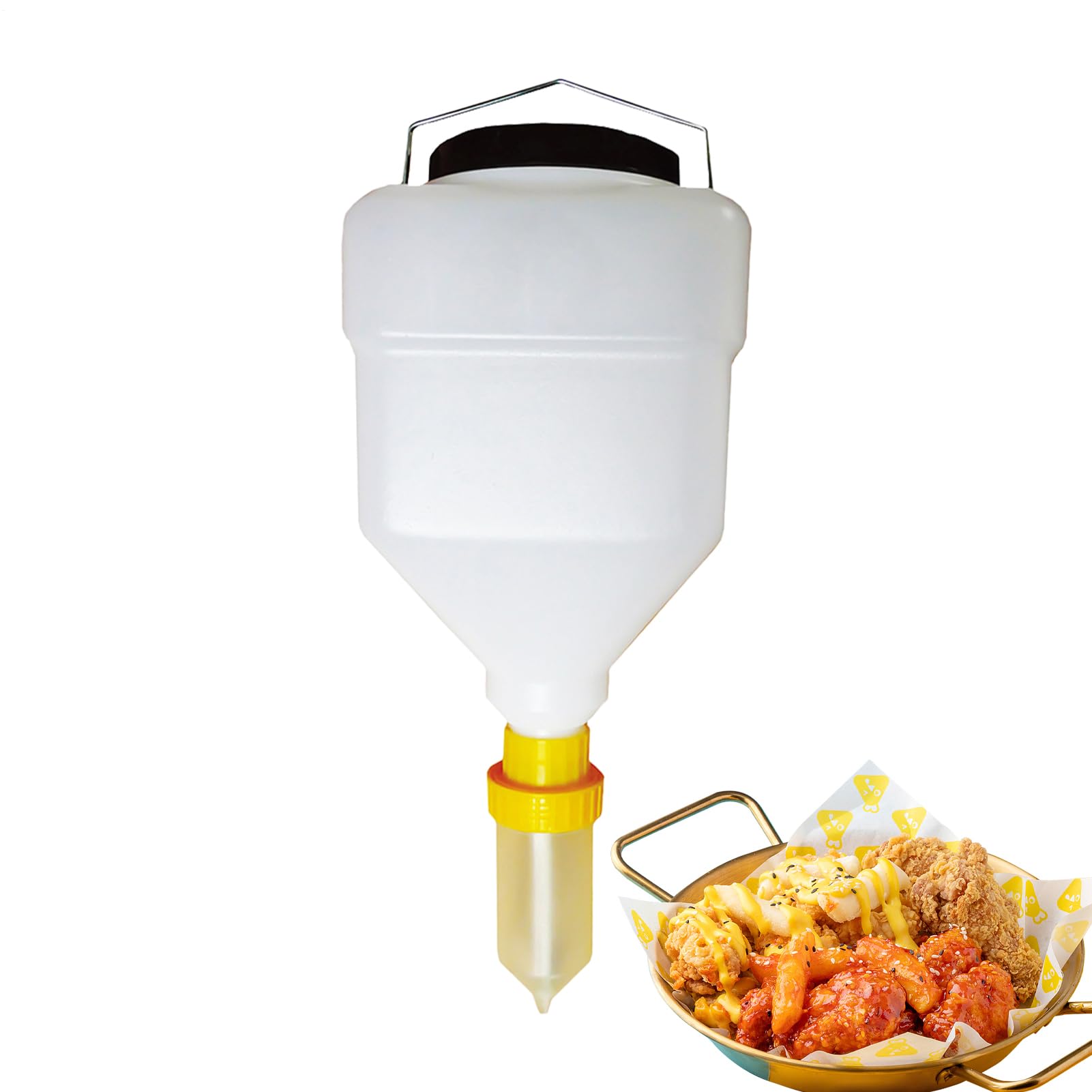 Dispensatore di Salsa Contenitore Ricaricabile Antigoccia | Bottiglia Da 5,5 L Per Salse Con Dispensatore A Spremitura Per Sciroppo, Condimenti, Salsa Insalata, Cucina, Casa, BBQ,