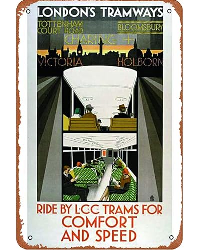 Ride by LCC trams for comfort and speed �t�@�j�[���^�� �m�x���e�B �u���L�Ŕ� ���^�� ���g�� �Ǒ��� ����A�X�g���[�g�A�o�[�A���X�g�����A�J�t�F�A�X�ܗp�T�C�� �M�t�g 12 x 8�C���` ���^���T�C��