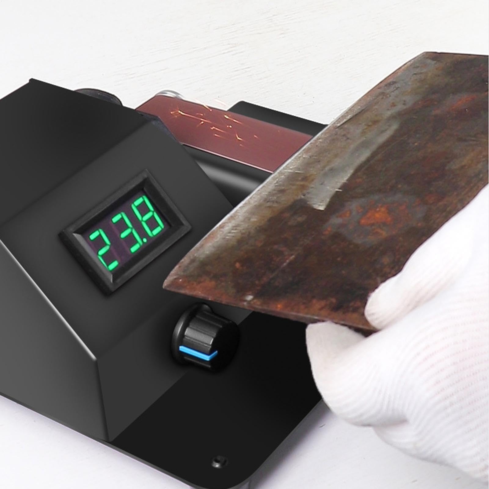 Piccola smerigliatrice da banco, smerigliatrice da banco Levigatrice per | Smericante elettrico a da banco da 350 W, macinazione della macchina di levigatura con 10 cinture