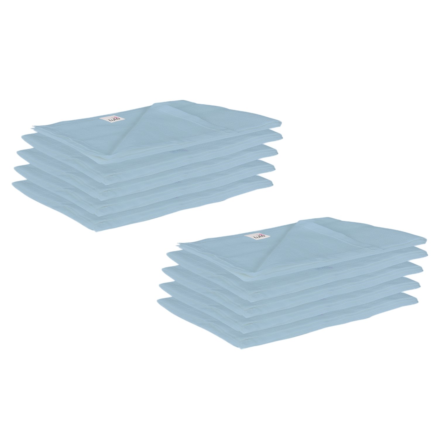 Lula Reusable Lt Blue Muslin Square Napkins (45cm X45Cm) Pack of 10-image-11