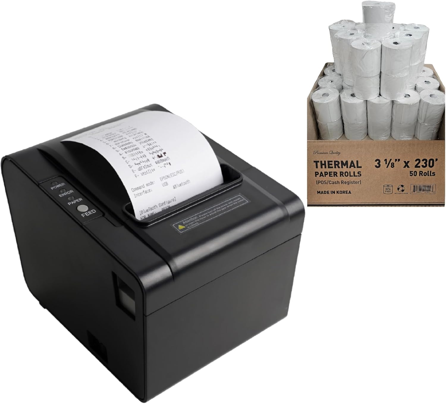 HK SYSTEMS RP326, Black, POS Printer, 80mm USB Thermal Receipt Printer, Auto Cutter Support Cash Drawer, USB/Serial/Ethernet Interface for Windows/Mac/Linux, Do Not Work with Square