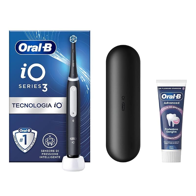 Oral-B iO 3 nero, kit con dentifricio e custodia da viaggio &mdash; per chi si lava i denti di fretta la mattina
