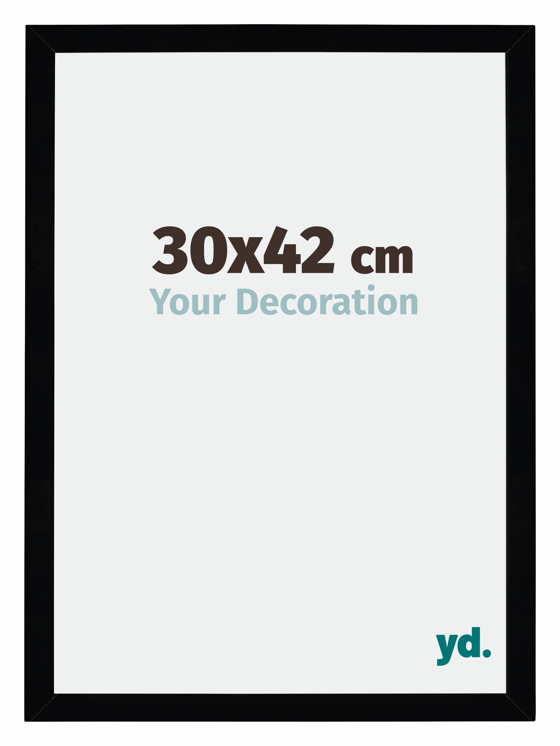 Your Decoration - Picture Frame 30x42 cm - Black High Gloss - Decorative Wall Frame in MDF with Antireflection - Frame 30x42 - Mura