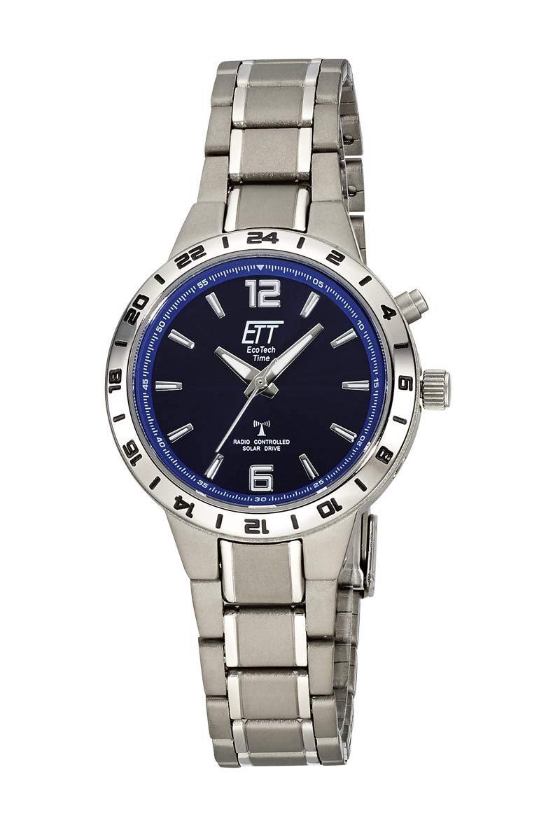 ETT Eco Tech Time Funk Solar Damen Uhr Analog mit Titan Armband ELT-11447-31M