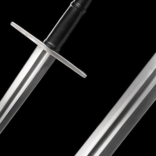 Miniatura 5 de Hoja afilada de acero forjado a mano de 48 pulgadas, espiga completa con funda protectora de cuero, espada medieval de metal real, regalos para