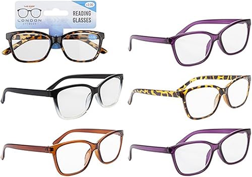 PMS Louis Armand Stilvolle Lesebrille mit Kunststoffrahmen, 1 Stück, 4 Farben (5