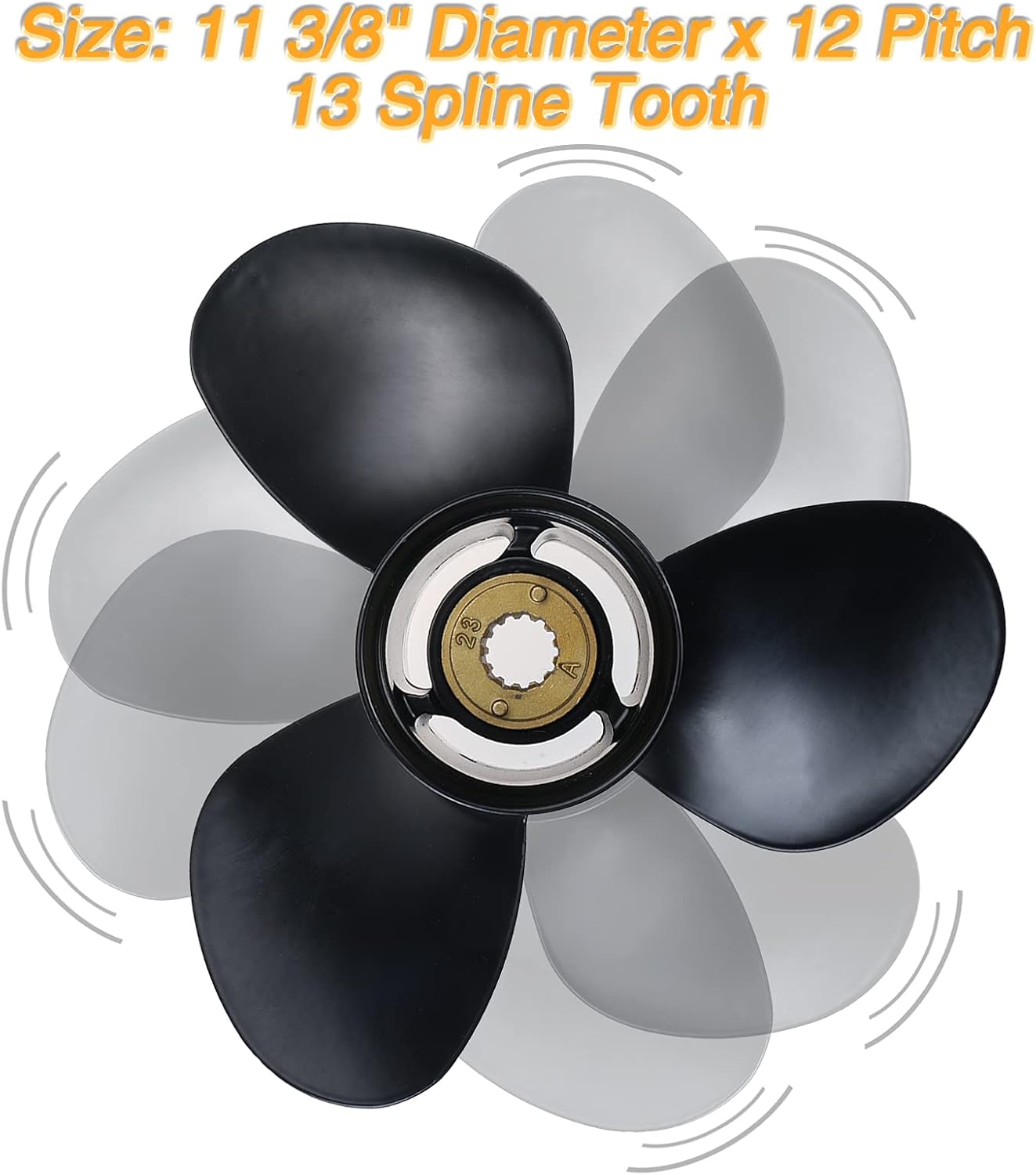 Yaegoo Aluminum Boat Outboard Propeller for Mercury Engine 25-70HP, 13 Spline Tooth : Sports & Outdoors