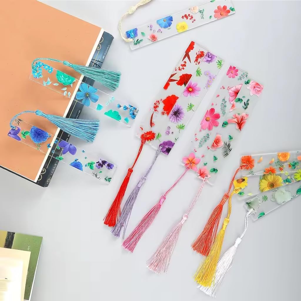 8 PCS Bookmarks Transparent Floral Bookmark Book Accessories Gifts for Teachers Friends Women Lovers - Image 2
