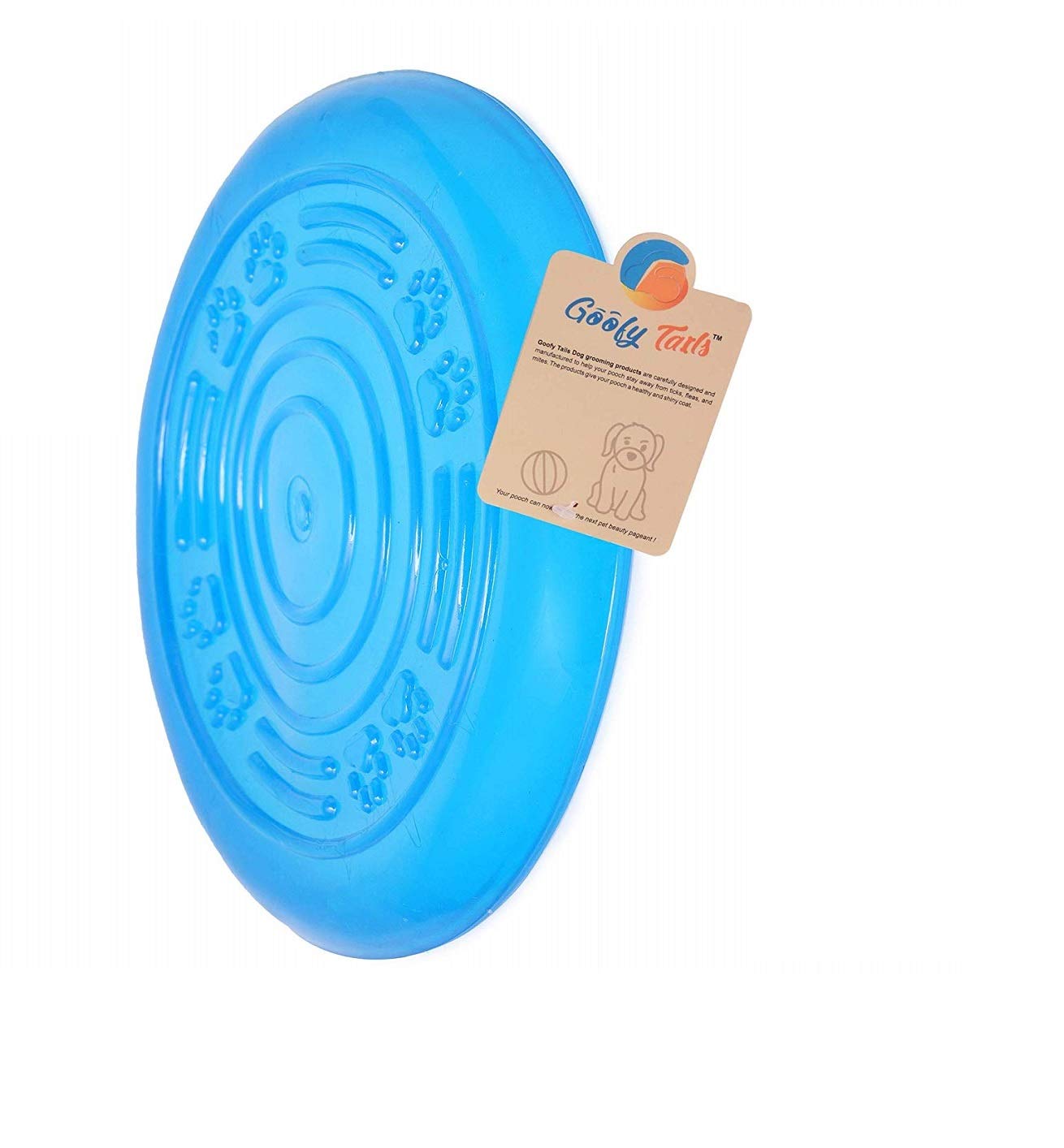 Goofy Tails Fetching Disc Dog Toys| Flyer Rubber Fetch Dog Toy| Dog Toys for Puppies and Adult Dogs| Frisbee Toys for Dogs| Fetch Toy for Dogs| Blue (Large) (B071QZH8XW) Amazon Price History, Amazon Price Tracker