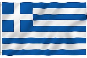 Anley Fly Breeze Greece Flag - Vivid Color, Fade Proof, Canvas Header...