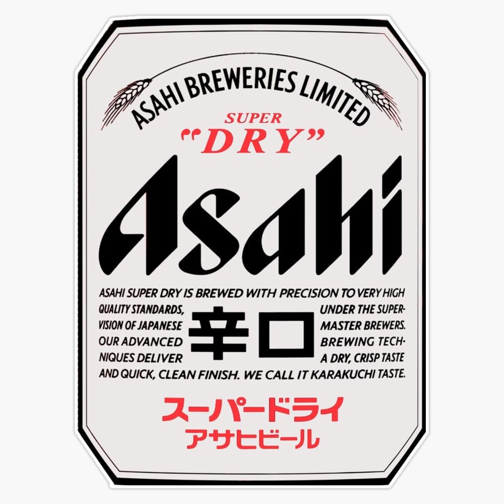 Asahi Super Dry Sticker Vinyl Waterproof Sticker Decal Car Laptop Wall Window Bumper Sticker 5"