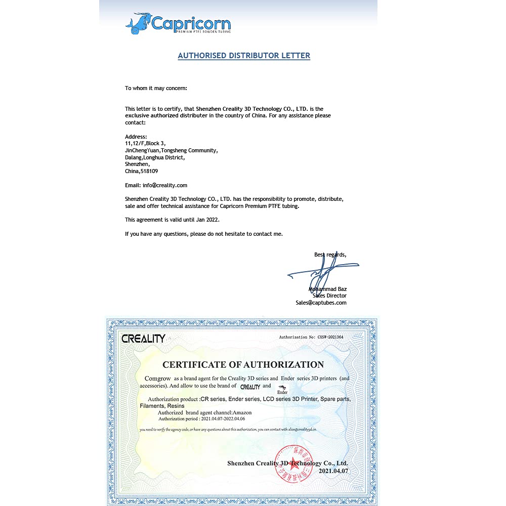 Best Deal Cheap ๐ 2 Meters Capricorn XS Series PTFE Bowden Tubing Low Friction, Compatible with All 1.75mm 3D Printer Filament and Ender 3/3 Pro / 5/5 Pro / 5 Plus 3D Printer Exclusive Discount 50% Price 2 Meters Capricorn XS Series PTFE Bowden Tubing Low Friction, Compatible with All 1.75mm 3D Printer Filament and Ender 3/3 Pro / 5/5 Pro / 5 Plus 3D Printer