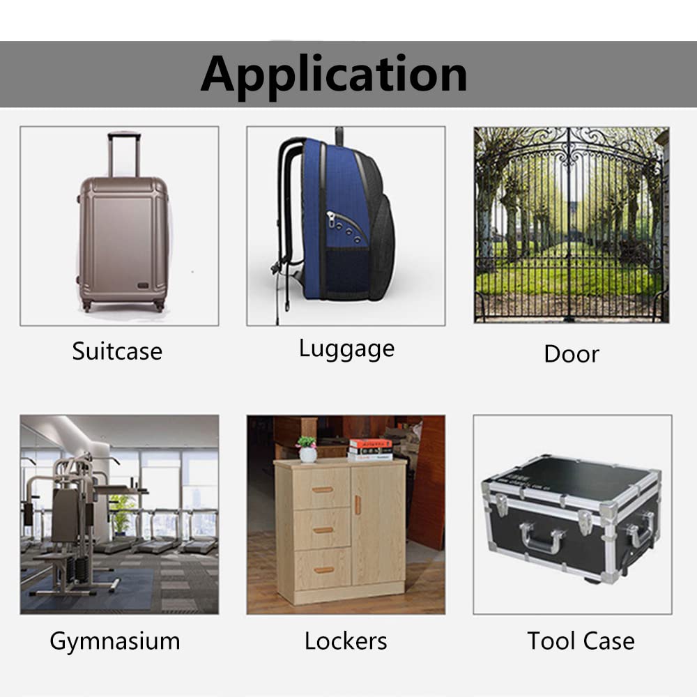 6Pcs 3 Digit Combinations Padlock Safe Cipher Lock Small Combination Lock Resettable Number Lock Small Colorful Code Locks for Suitcases Luggage Briefcases Computer Bags Drawers Cabinets - F