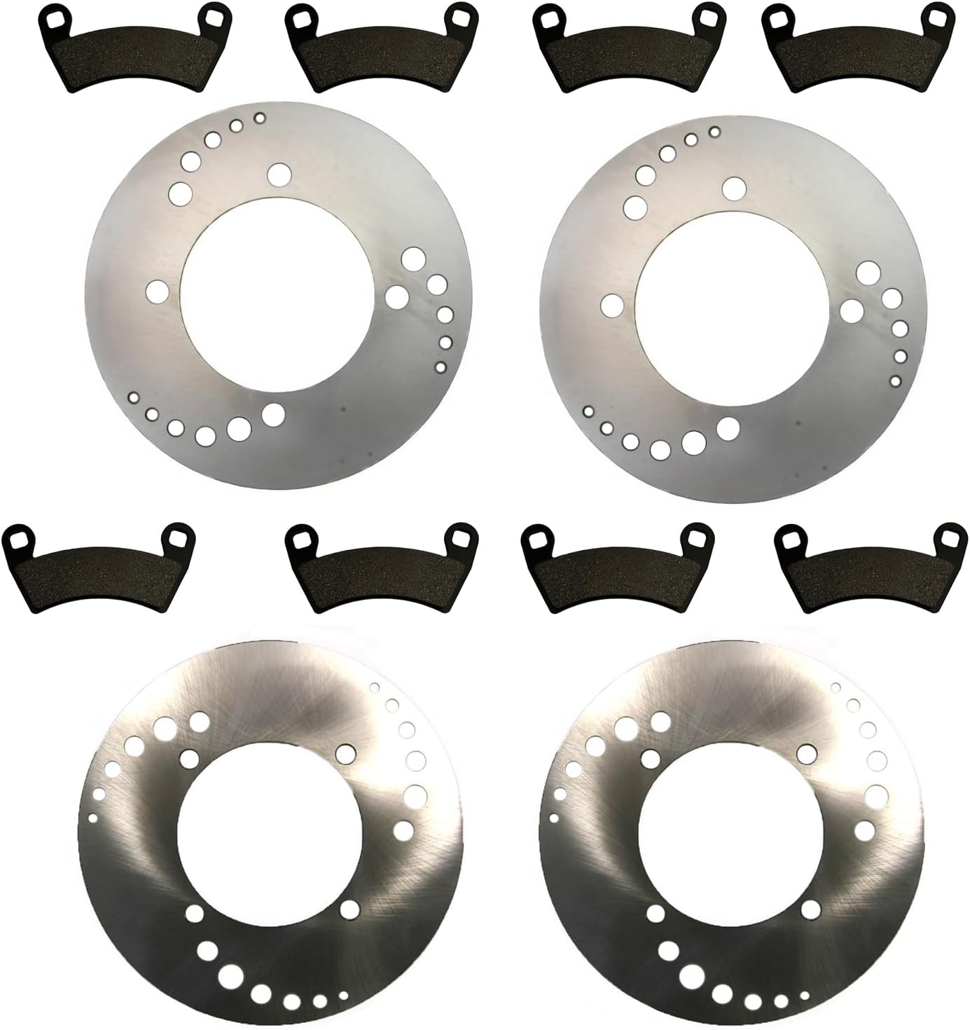 KIT-20494772008477, Front & Rear Brake Rotors & Pads fits Polaris Ranger 900 Crew 2014-2019 Models