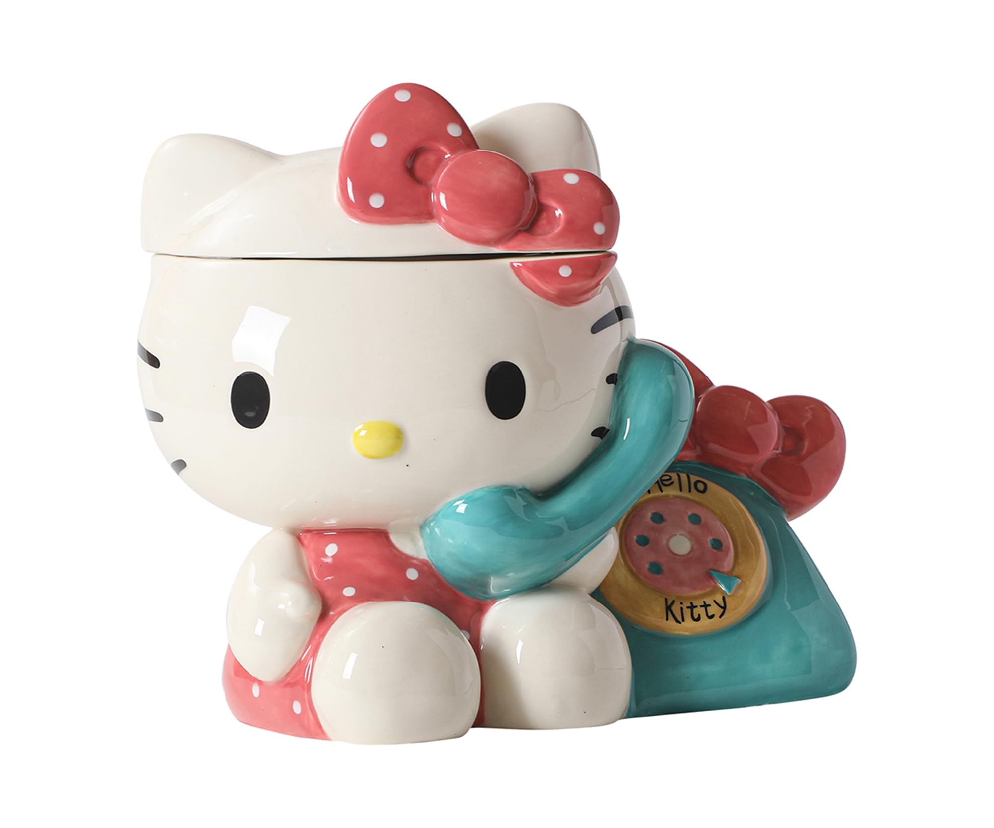 Blue Sky Clayworks Hello Kitty Phone Call Cookie Jar, Home & Kitchen Accessories, Ceramic, 23705