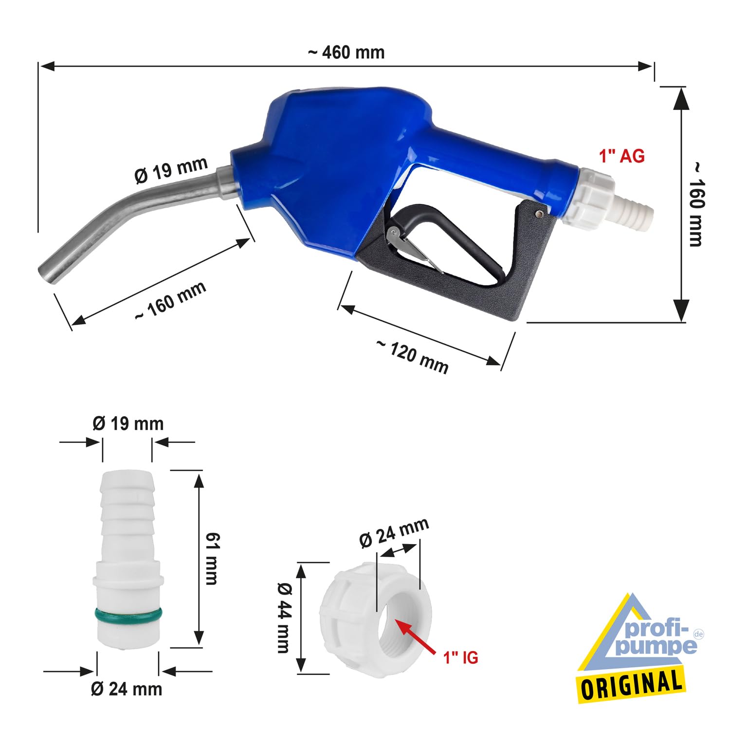 AdBlue Pistolet de distribution automatique Pompe à diesel Pompe à fioul Pompe à mazout Pompe diesel pour pompes à fioul Pompe à carburant Pompe électrique à fût station-service (pistolet automatique