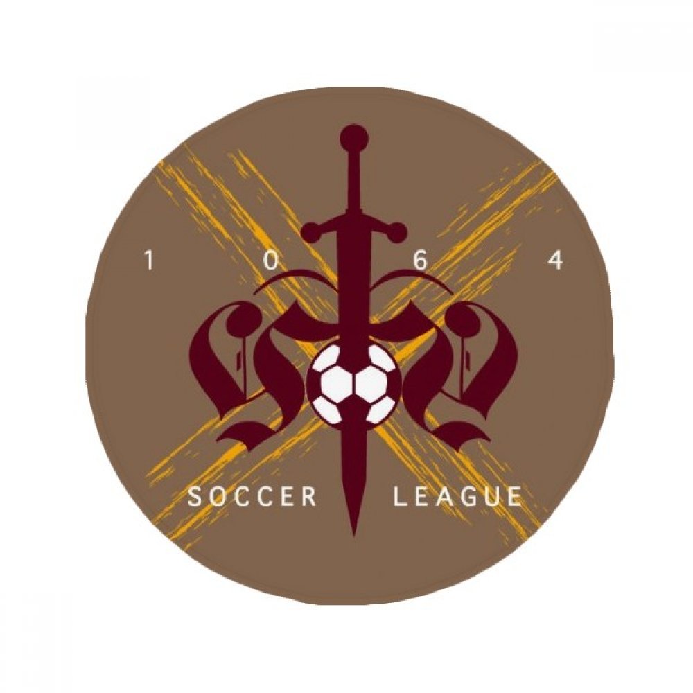 Tapis de porte rond football et épée pour sécuriser votre entrée