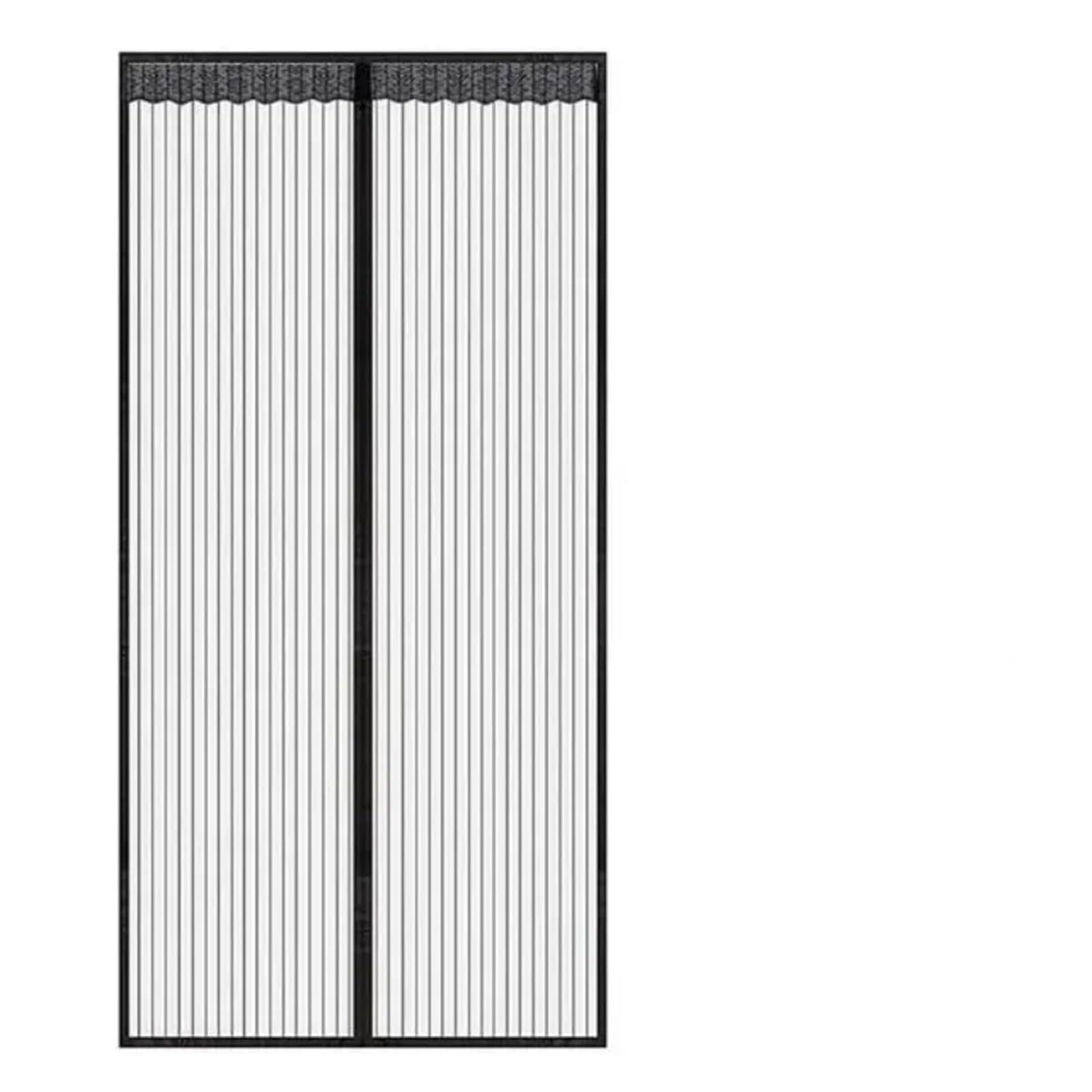 Moustiquaire magnétique de porte avec fermeture automatique en maille noire robuste