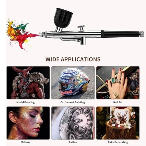Airbrush Kit With Compressor 30Psi Portable Airbrush Gun Rechargeable Handheld Cordless Air Brush For Nails Art, Painting, Cake Decor, Cookie, Mode, Makeup, Barber (Black) #TOP5