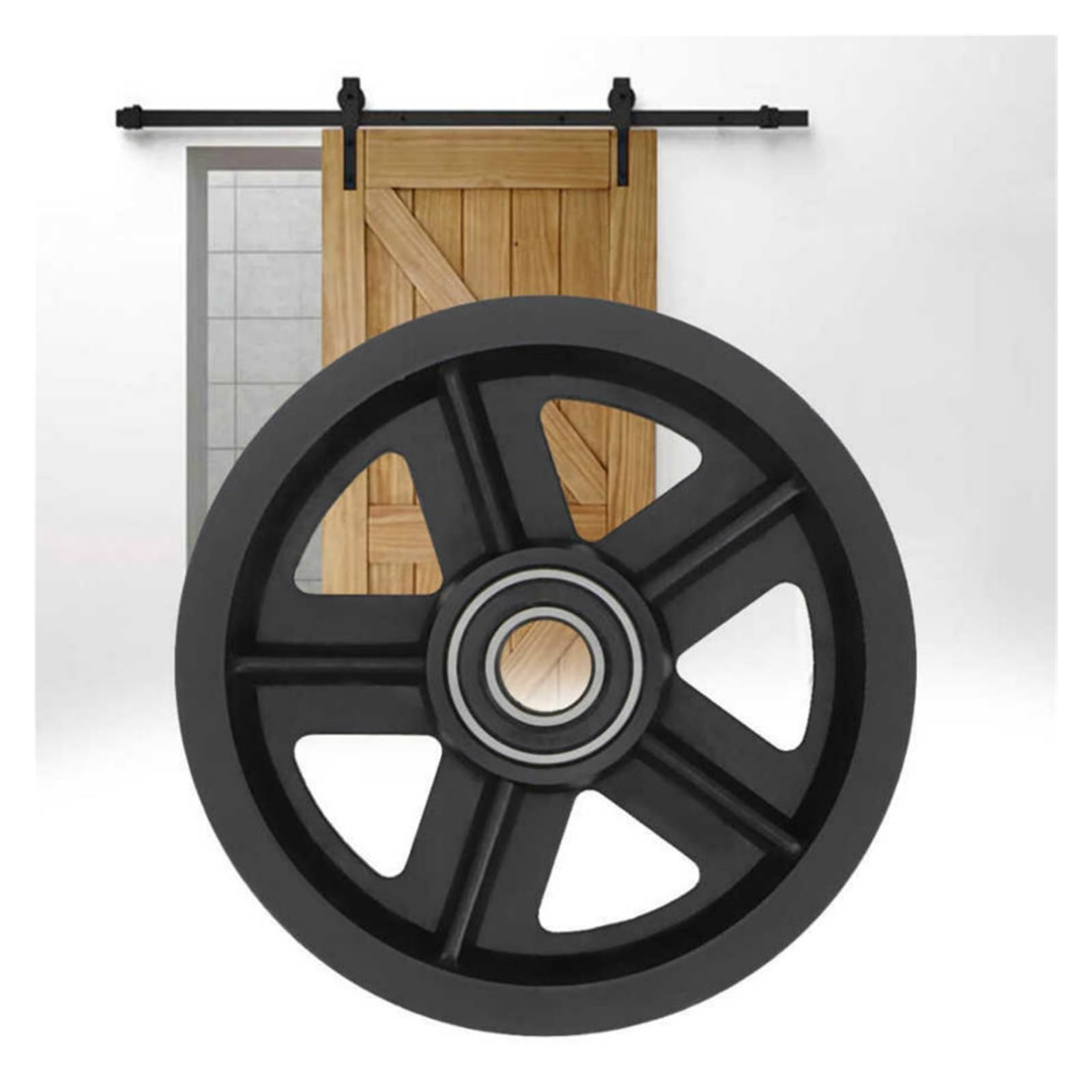 2Pcs Barn Door Pulleys for Cabinet Window American Sliding Runner Hanging Rail Hardware,Smooth Gliding