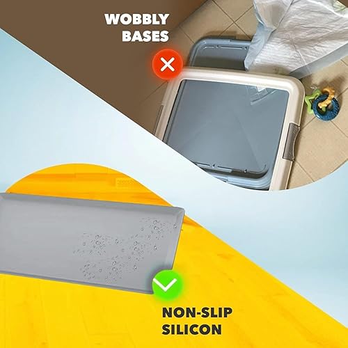 Miniatura 29 de Skywin TidyFriend - Bandeja para orina de 24 x 24 pulgadas, paquete de 2 bandejas de silicona para orinal para perros, fácil de limpiar, sin Azul