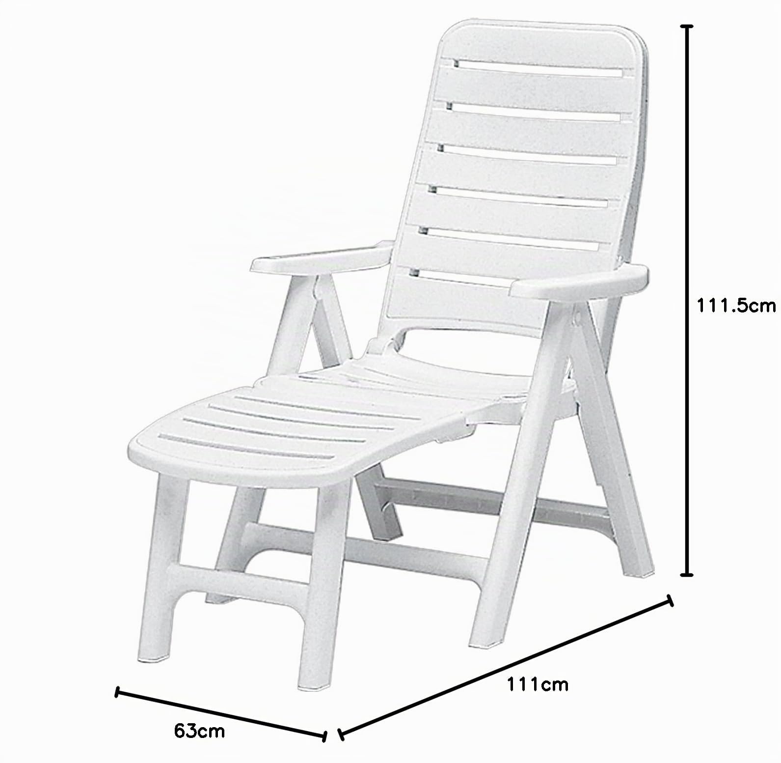 GRAZIOLI 6770/B - Lettino relax "Premiere", in plastica piena, regolabile, resistente alle intemperie