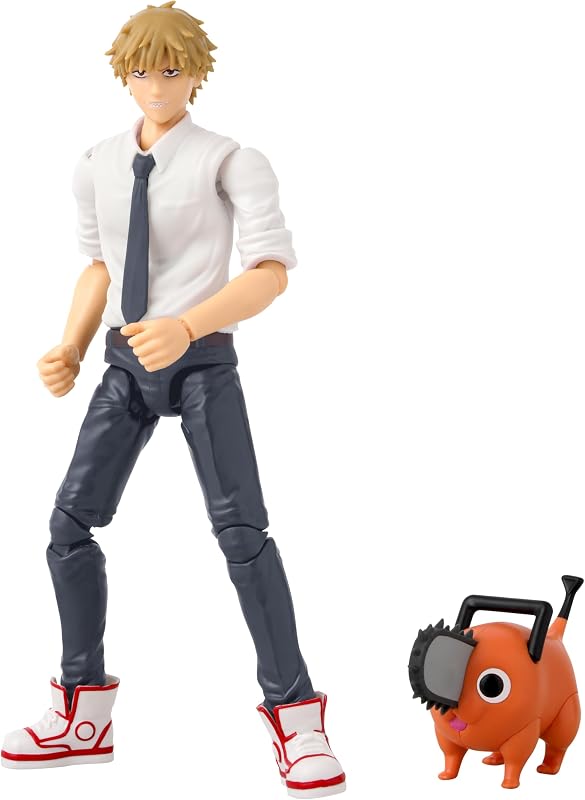 HÉROES ANIME - Hombre motosierra - Figura de acción Denji y Pochita | Figura de acción de Chainsaw Man de 6 pulgadas Anime Heroes - Denji