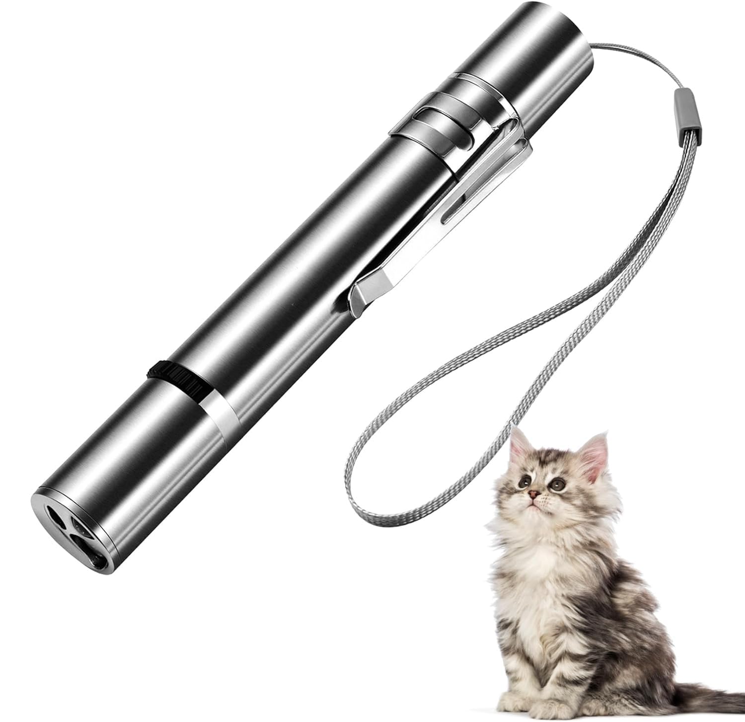 Mumoo Bear - LED Pointer Cat Dog Toy, Rechargeable via USB 7 in 1 and 5 Patterns LED Pointer Multifunctional Pet Interactive Toy, Cat Toy for Pets Training Devic