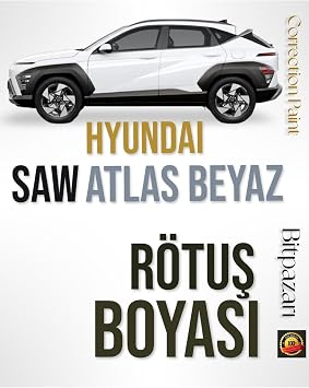 Hyundai SAW Atlas Beyaz  R t  Boyas , i10, i20, Tucson, Elantra, Kona, Bayon ile Uyumlu, 25 ml F r al   i e