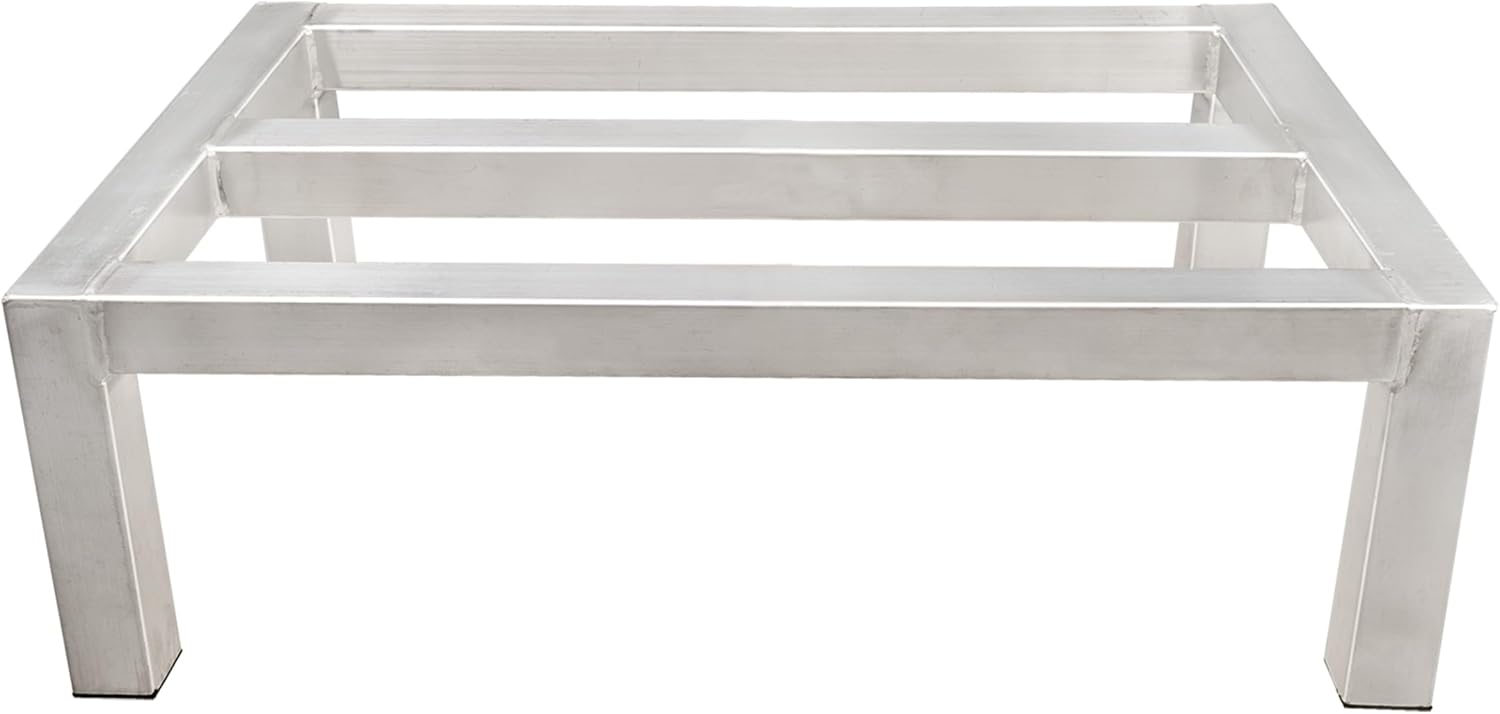 GSW 8-Inch High All Welded Aluminum Dunnage Racks with Plastic Feet, 12”L x 20”W x 8”H