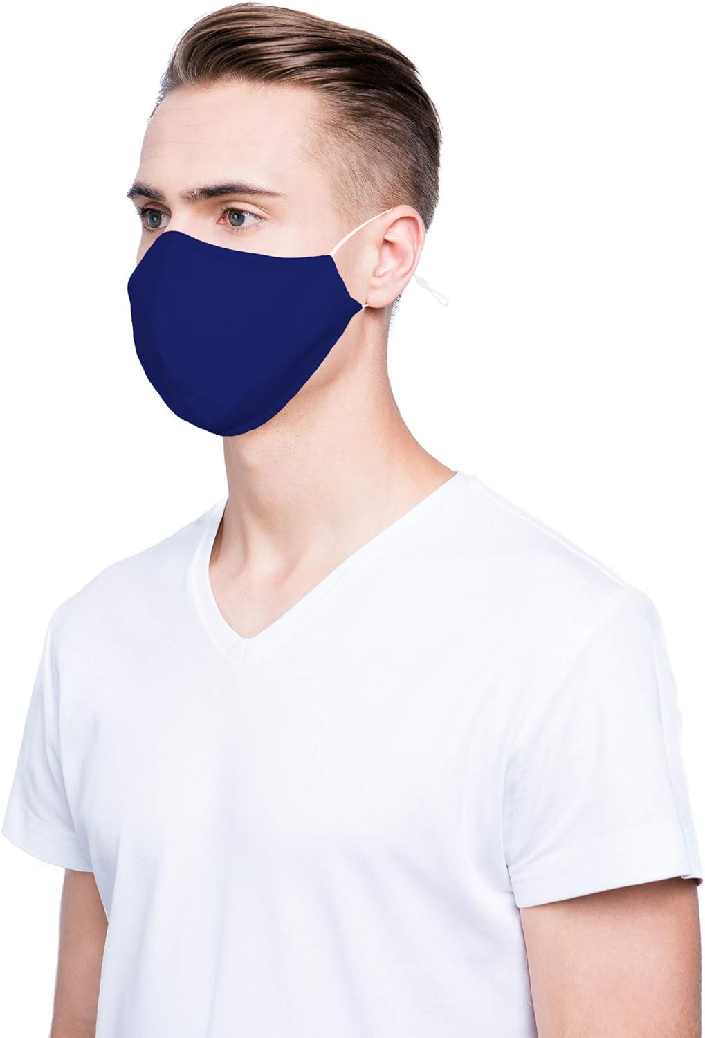 DALIX Cloth Face Mask Reusable Washable Made in USA - Royal Blue S-M (10 Pack)