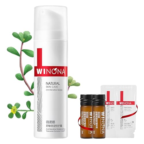 WINONA Crema hidratante facial para pieles sensibles, calmante y seca, picazón, piel roja, con extracto de Portulaca Oleracea, Prinsepia Utilis
