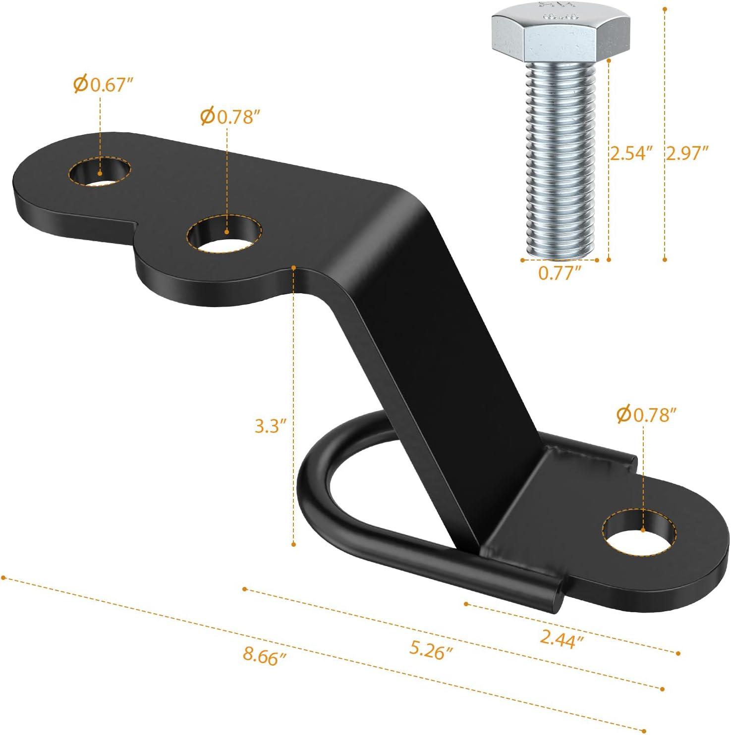 Eapele ATV/UTV Three-Way Hitch, Heavy Duty Universal ATV Hitch Attachments, 3000lbs Maximum Load