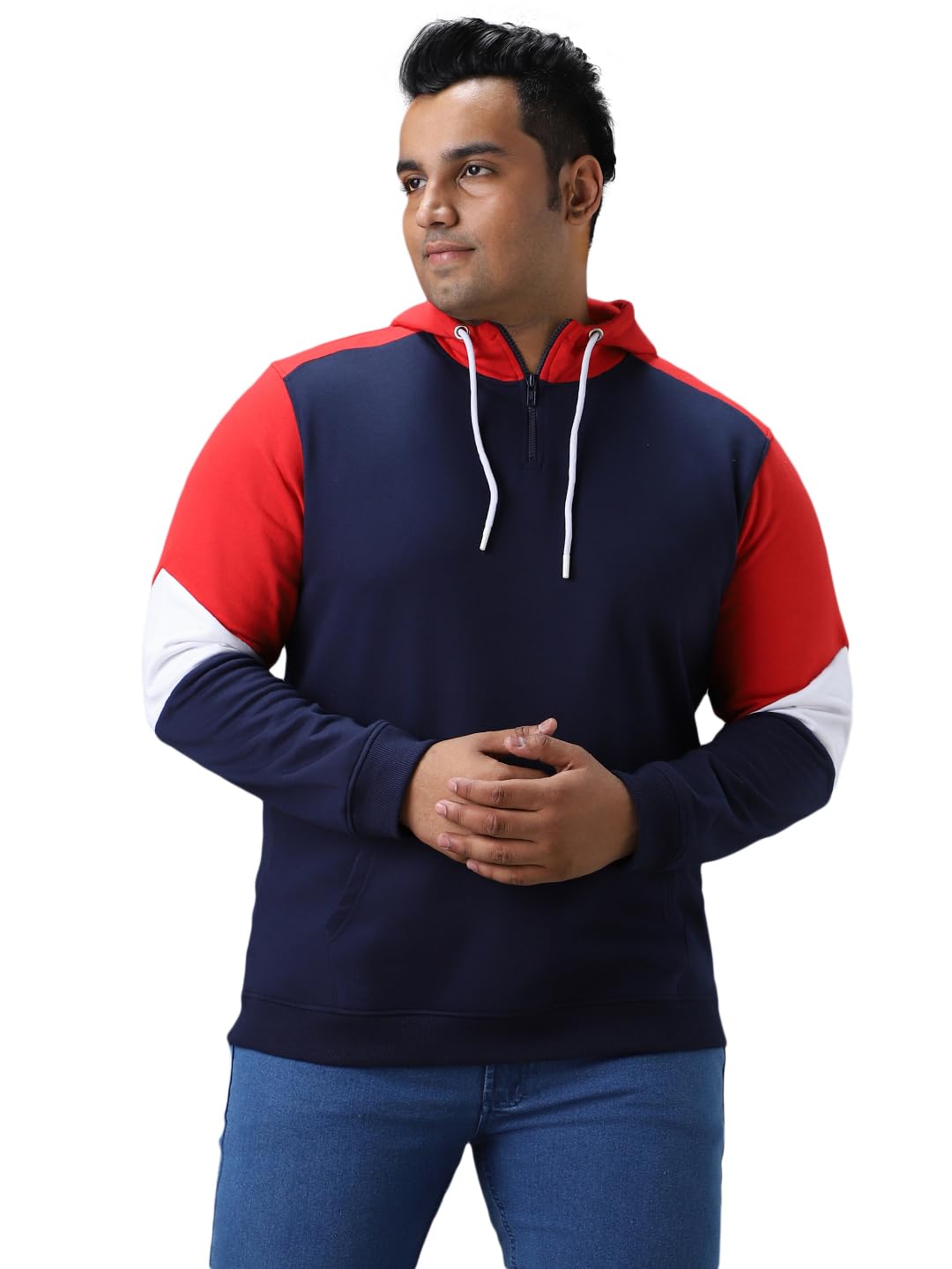 urbano plus Men's Cotton Solid Button Hooded Neck Sweatshirt-picture-47