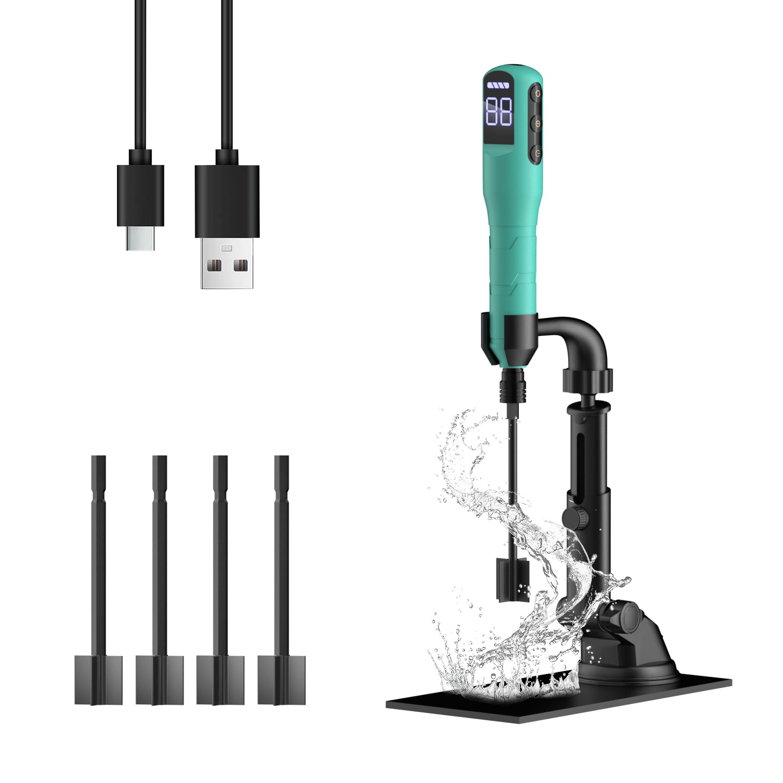Mezclador de resina epoxi, agitador eléctrico de pintura y mezclador temporizado para resina epoxi, verde claro