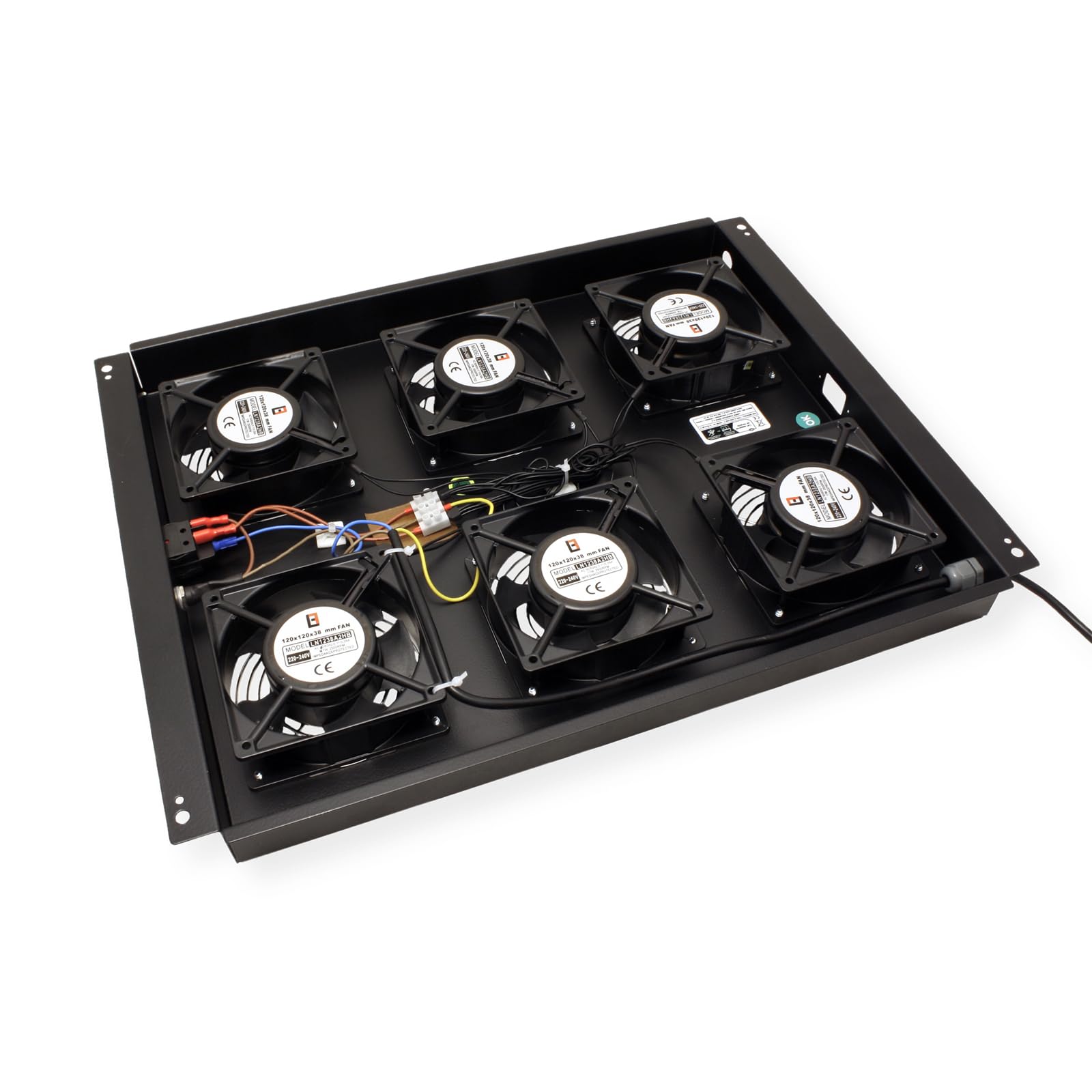 ROLINE Unité de Ventilation de Toit 19 Pouces 6 Ventilateurs, on/Off pour Armoire Serveur Noir