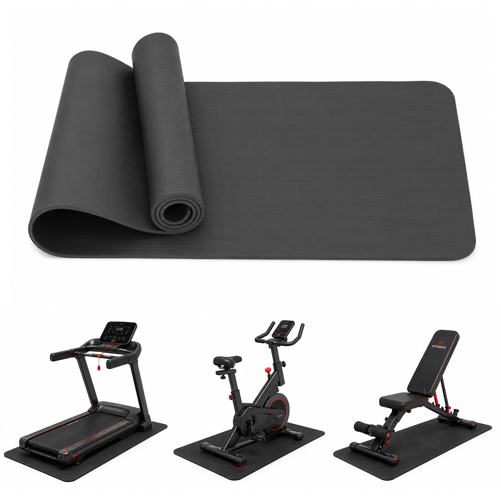 Thickened Thick Treadmill Mat Heavy Duty Exercise Equipment Mat for Noise (200x60x1cm)