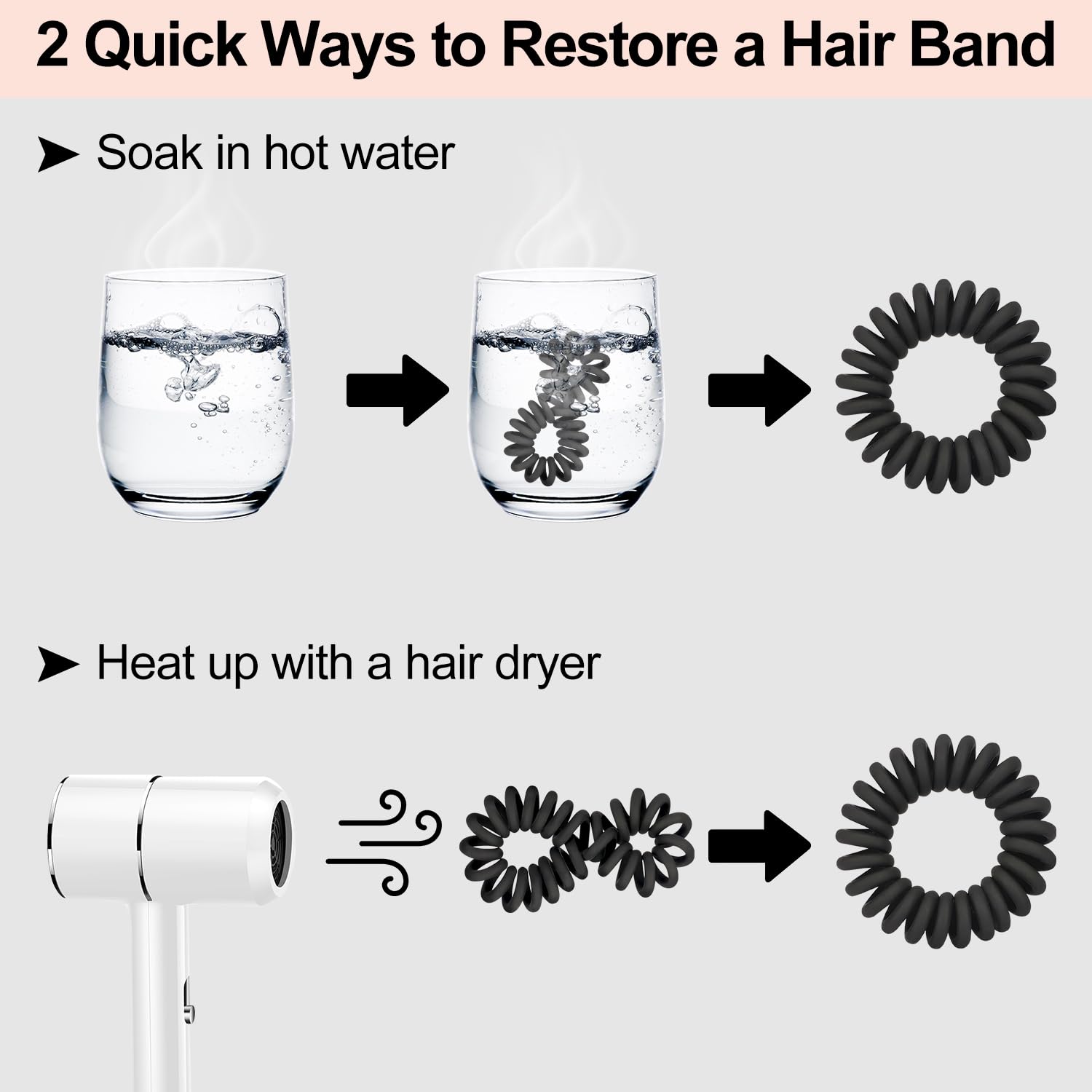 JessLab 20 Pcs Spiral Hair Ties, Plastic Hair Coil Bands - Image 4