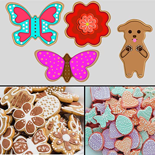 Easter Cookie Cutter Set - Bunny, Egg, Butterfly, Flower, Chick, Carrot, Dog - 8 Pieces Easter Cookie Cutters - Easter Cookie Cutters Shapes For Spring Baking - Easter Set For Holiday Themed Party #TOP5