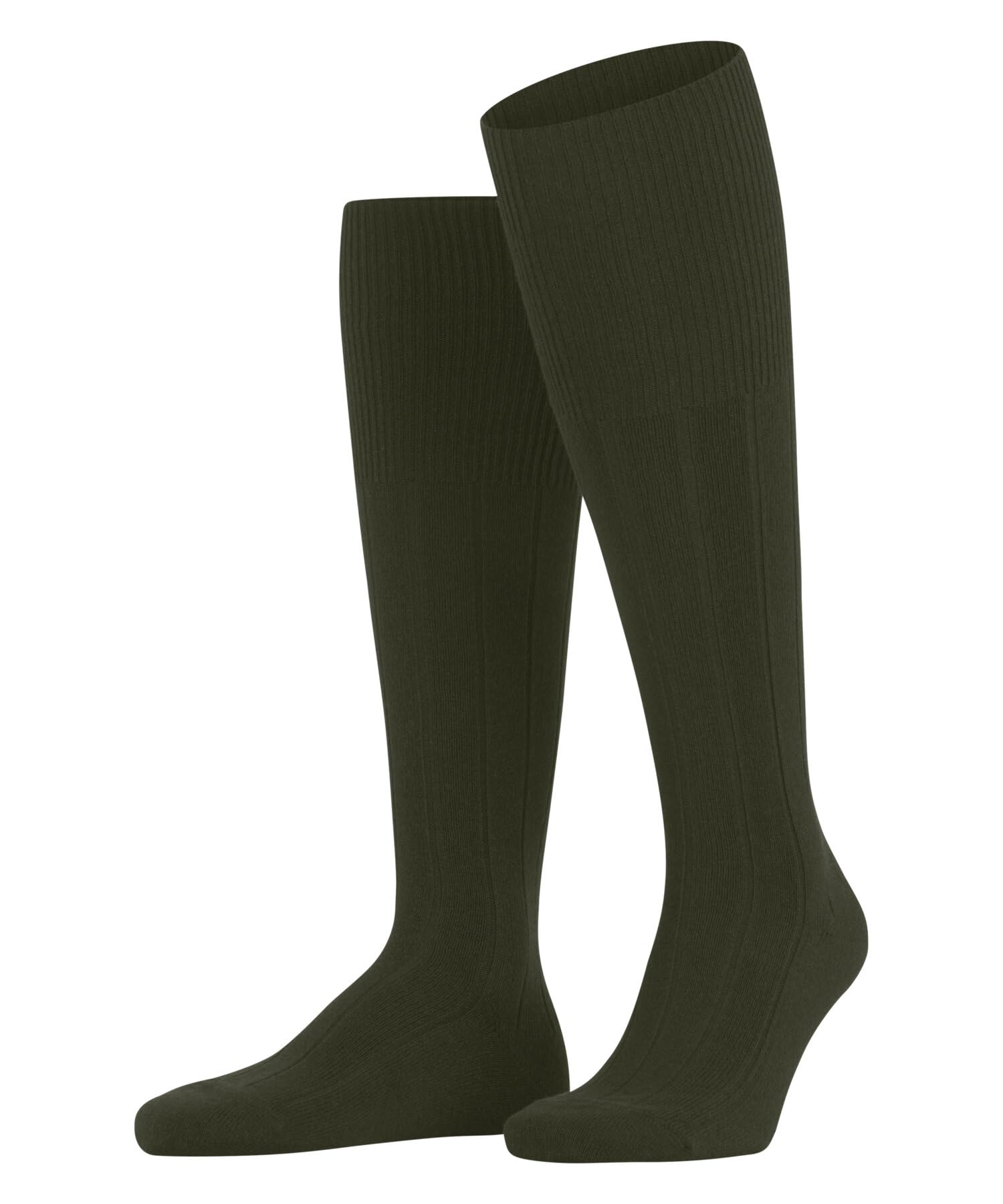 FALKE Men's Lhasa Rib M Kh Wolle Kaschmir Lang Einfarbig Knee High Socks, Green Artichoke 7436, 39-42