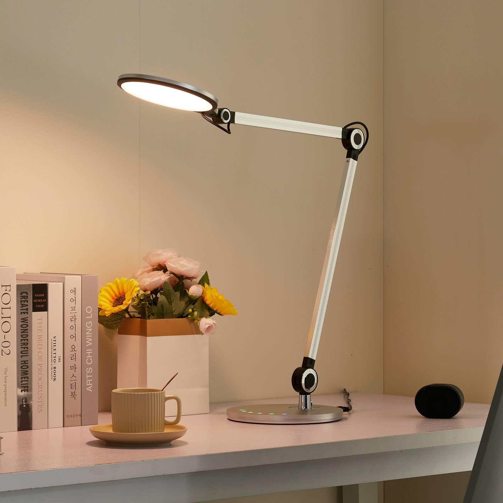 Lindby Lampada da tavolo LED dimmerabile (Moderno) colore Grigio, ad es. Studio & Ufficio lampadina inclusa lampada scrivania a